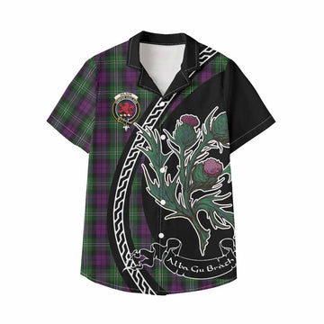 Wilson Family Crest Tartan Kid Hawaiian Shirt Alba Thistle Inspired - Tartan Vibes Clothing