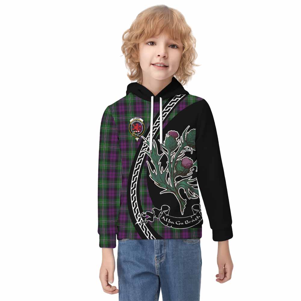 Wilson Family Crest Tartan Kid Hoodie Alba Thistle Inspired - Tartan Vibes Clothing