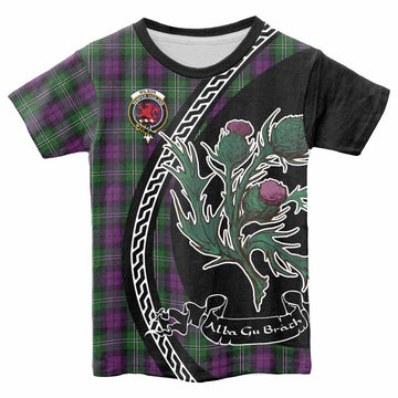 Wilson Family Crest Tartan Kid T-shirt Alba Thistle Inspired - Tartan Vibes Clothing