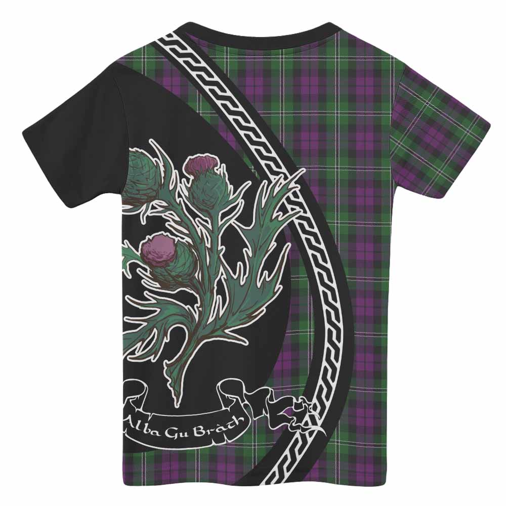 Wilson Family Crest Tartan Kid T-shirt Alba Thistle Inspired - Tartan Vibes Clothing