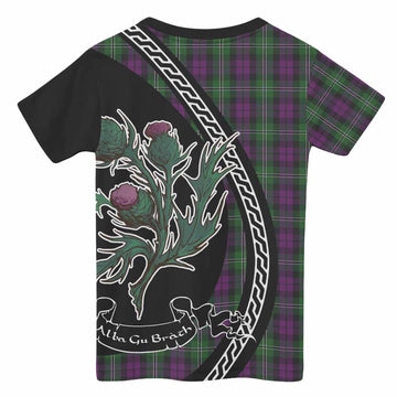 Wilson Family Crest Tartan Kid T-shirt Alba Thistle Inspired - Tartan Vibes Clothing