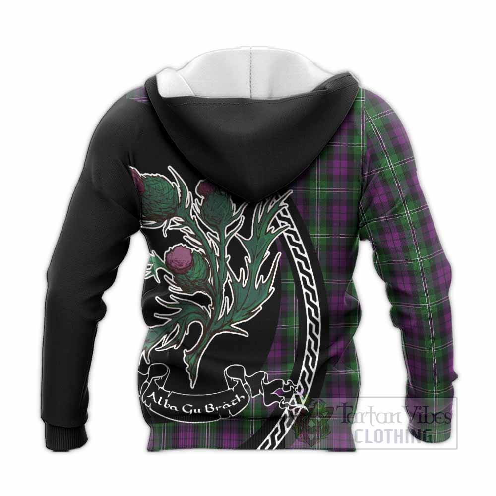 Wilson Family Crest Tartan Knitted Hoodie Alba Thistle Inspired - Tartan Vibes Clothing