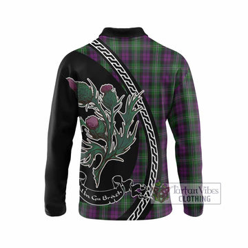 Wilson Family Crest Tartan Long Sleeve Polo Shirt Alba Thistle Inspired - Tartan Vibes Clothing