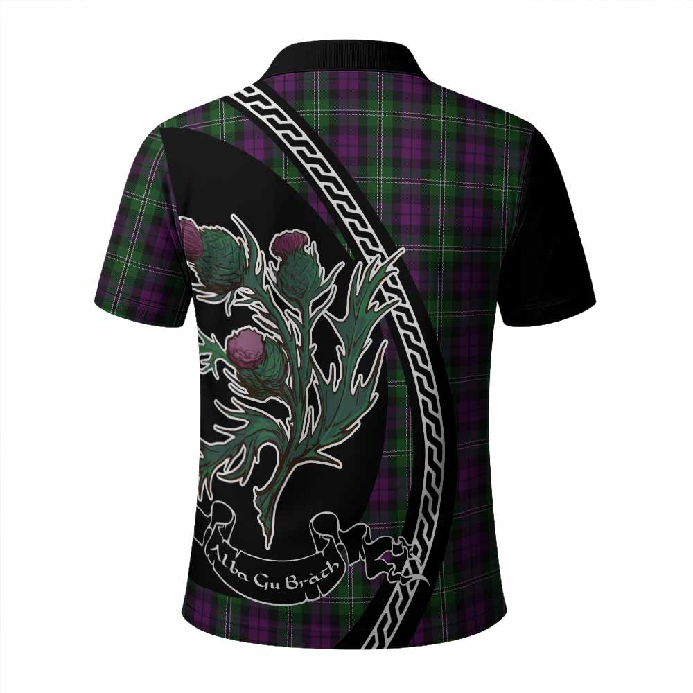 Wilson Family Crest Tartan Polo Shirt Alba Thistle Inspired - Tartan Vibes Clothing