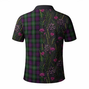 Wilson Family Crest Tartan Polo Shirt Scottish Thistle Flower Pattern Half Style - Tartan Vibes Clothing