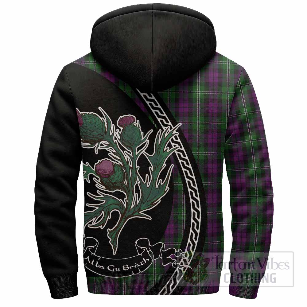 Wilson Family Crest Tartan Sherpa Hoodie Alba Thistle Inspired - Tartan Vibes Clothing