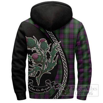 Wilson Family Crest Tartan Sherpa Hoodie Alba Thistle Inspired - Tartan Vibes Clothing