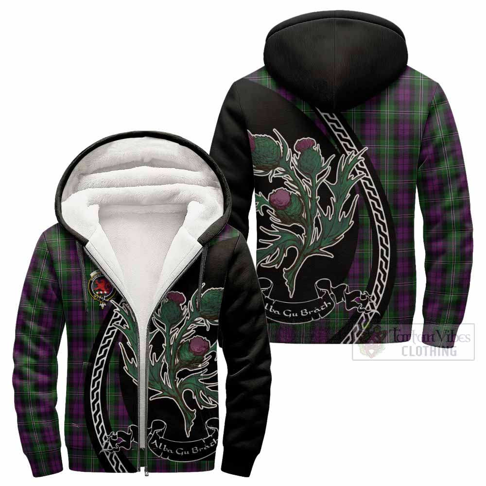 Wilson Family Crest Tartan Sherpa Hoodie Alba Thistle Inspired - Tartan Vibes Clothing