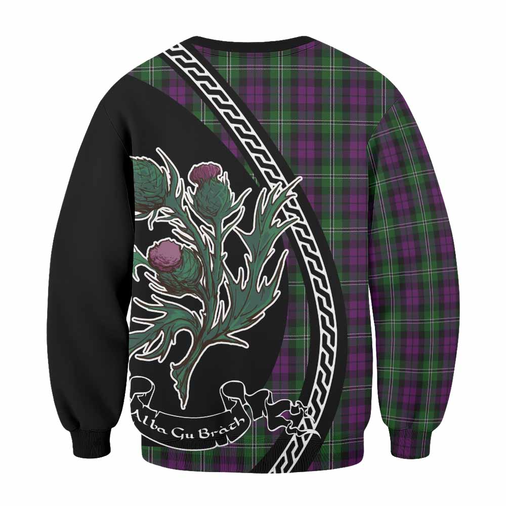 Wilson Family Crest Tartan Sweatshirt Alba Thistle Inspired - Tartan Vibes Clothing
