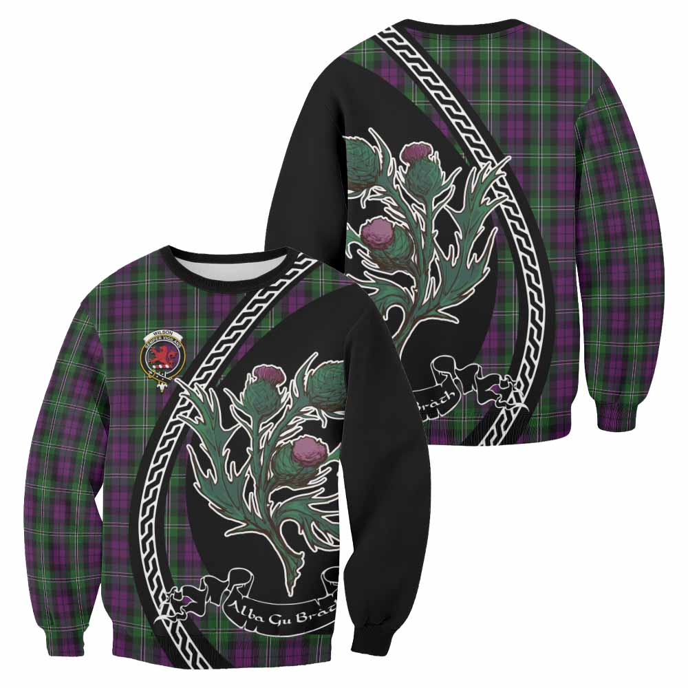 Wilson Family Crest Tartan Sweatshirt Alba Thistle Inspired - Tartan Vibes Clothing