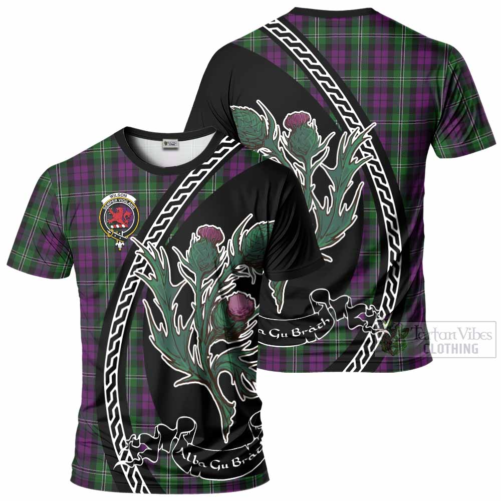 Wilson Family Crest Tartan T-Shirt Alba Thistle Inspired - Tartan Vibes Clothing