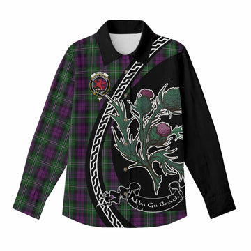 Wilson Family Crest Tartan Women Casual Shirt Alba Thistle Inspired - Tartan Vibes Clothing