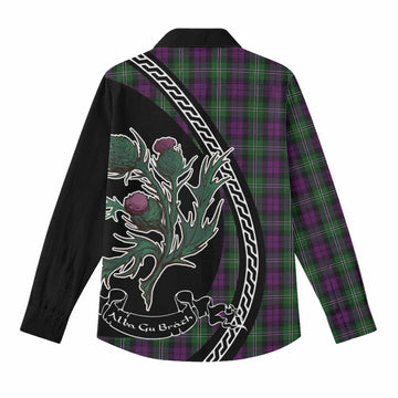 Wilson Family Crest Tartan Women Casual Shirt Alba Thistle Inspired - Tartan Vibes Clothing