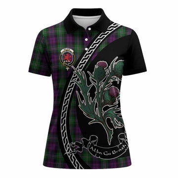 Wilson Family Crest Tartan Women Polo Shirt Alba Thistle Inspired - Tartan Vibes Clothing