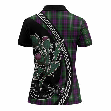 Wilson Family Crest Tartan Women Polo Shirt Alba Thistle Inspired - Tartan Vibes Clothing