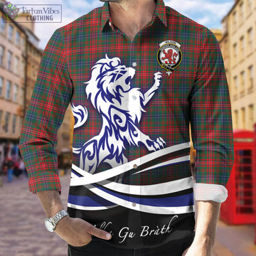 Wilson Modern Tartan Long Sleeve Button Up Shirt with Alba Gu Brath Regal Lion Emblem