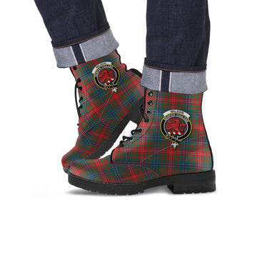 Wilson Modern Tartan Leather Boots with Family Crest