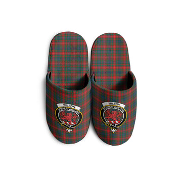 Wilson Modern Tartan Home Slippers with Family Crest