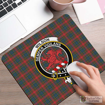 Wilson Modern Tartan Mouse Pad with Family Crest