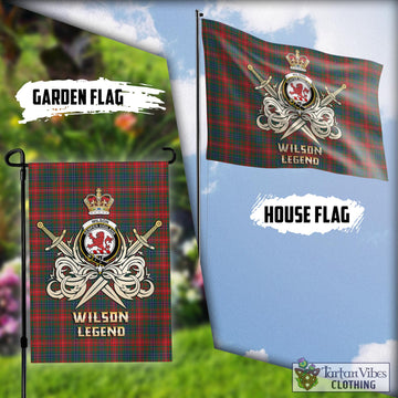Wilson Modern Tartan Flag with Clan Crest and the Golden Sword of Courageous Legacy