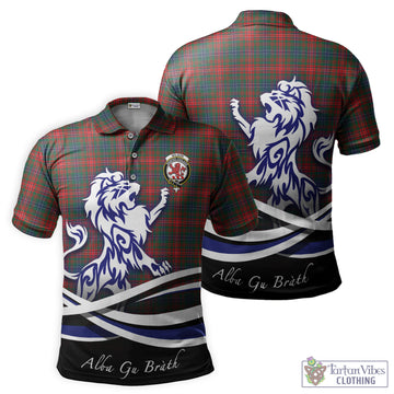 Wilson Modern Tartan Polo Shirt with Alba Gu Brath Regal Lion Emblem