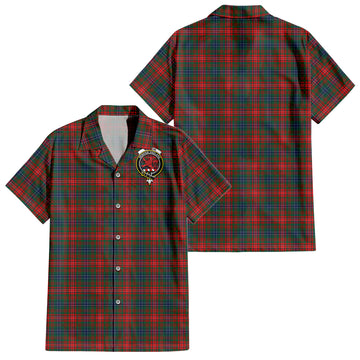 Wilson Modern Tartan Short Sleeve Button Down Shirt with Family Crest