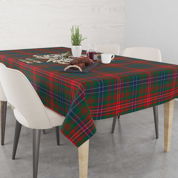 Wilson Modern Tartan Tablecloth with Clan Crest and the Golden Sword of Courageous Legacy