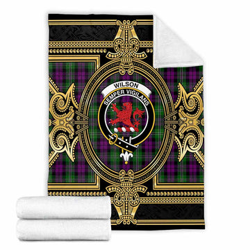 Wilson Scottish Tartan Crest Blanket Royal Stylized