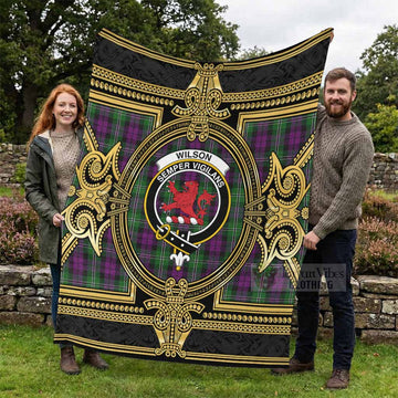 Wilson Scottish Tartan Crest Blanket Royal Stylized