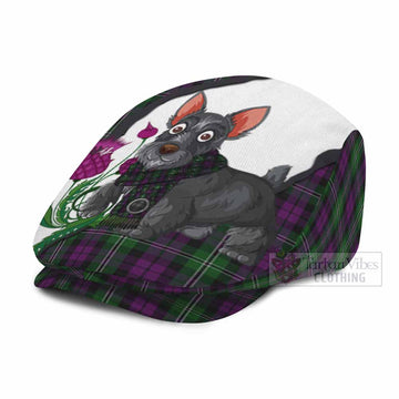 Wilson Scottish Terrier Tartan Flat Cap, Jeff Cap Thistle Heritage Art