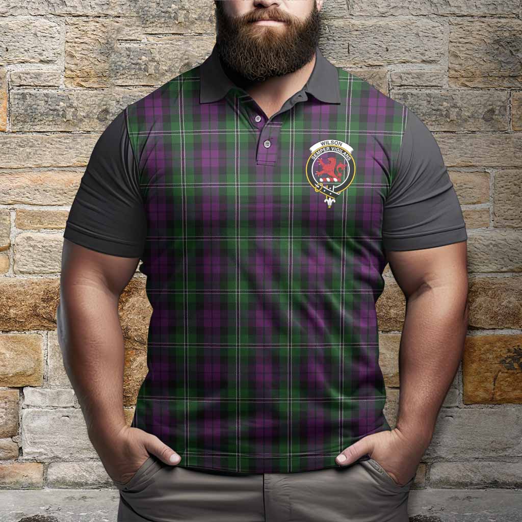 Wilson Tartan Accent Polo Shirt with Family Crest