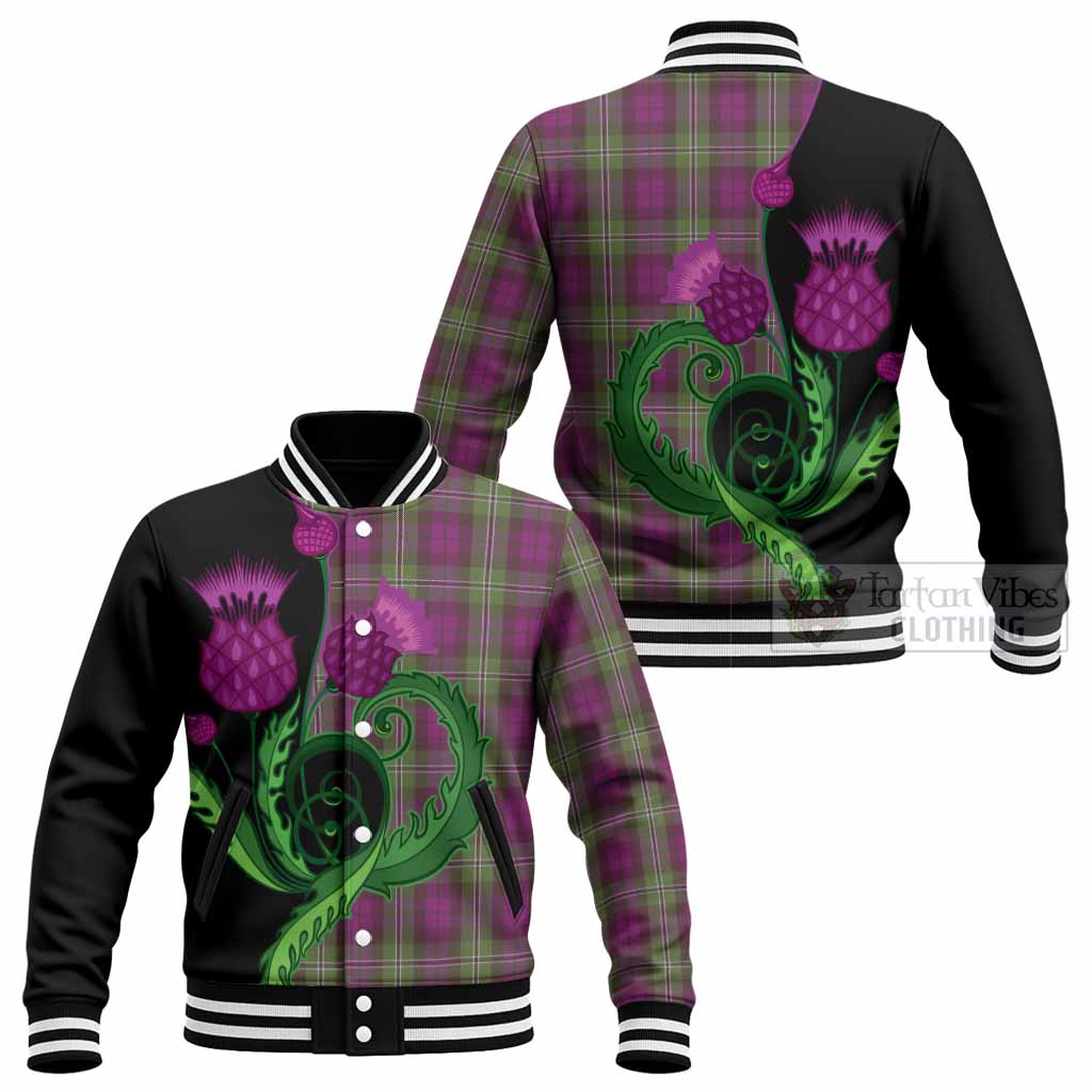 Wilson Tartan Baseball Jacket Traditional Scottish Thistle