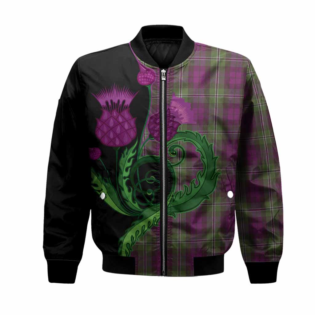 Wilson Tartan Bomber Jacket Traditional Scottish Thistle