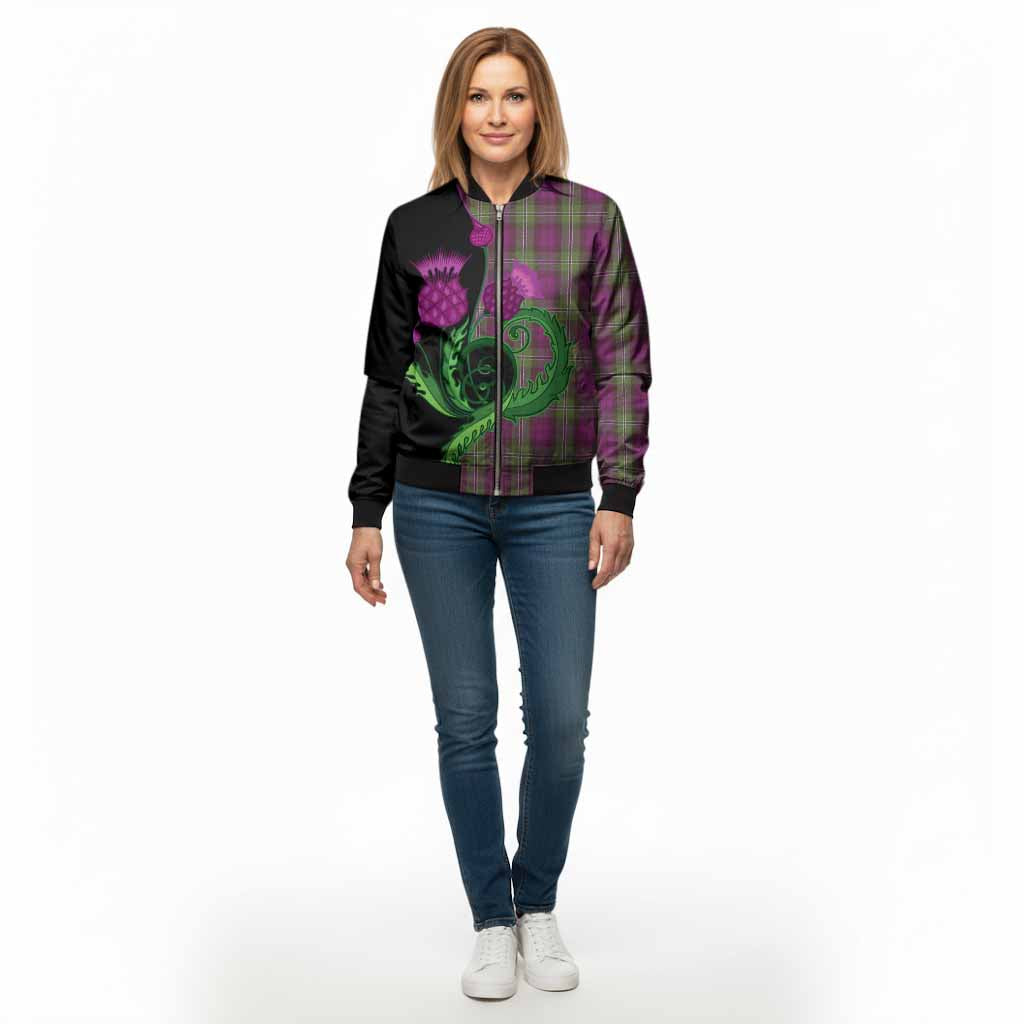 Wilson Tartan Bomber Jacket Traditional Scottish Thistle