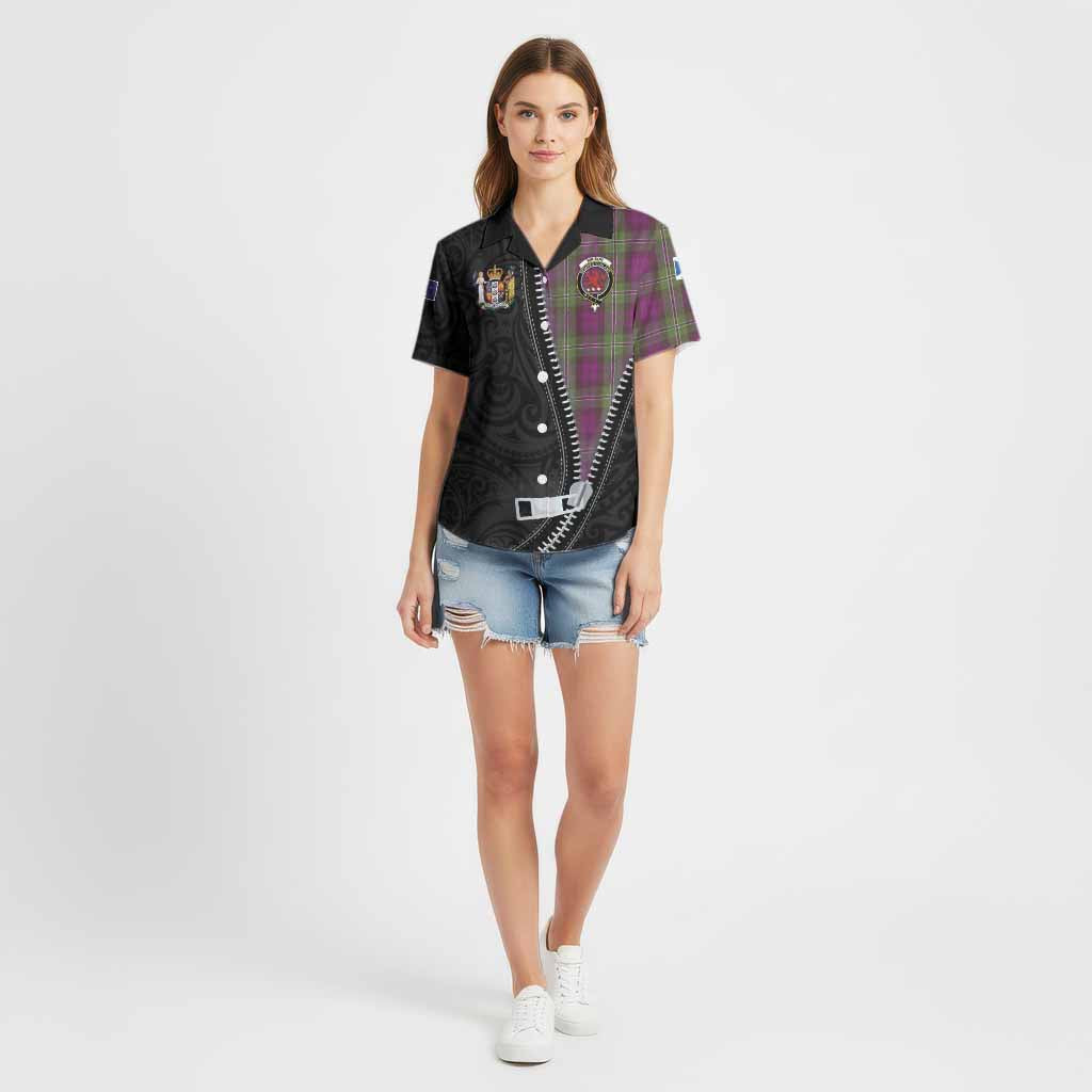 Wilson Tartan Cotton Hawaiian Shirt New Zealand Pattern Unique Zipper Stylized