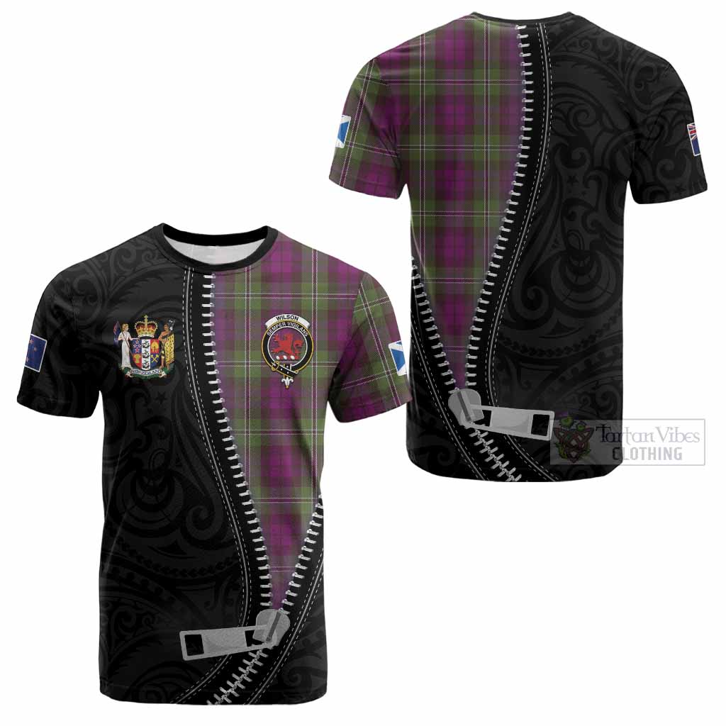 Wilson Tartan Cotton T-shirt New Zealand Pattern Unique Zipper Stylized