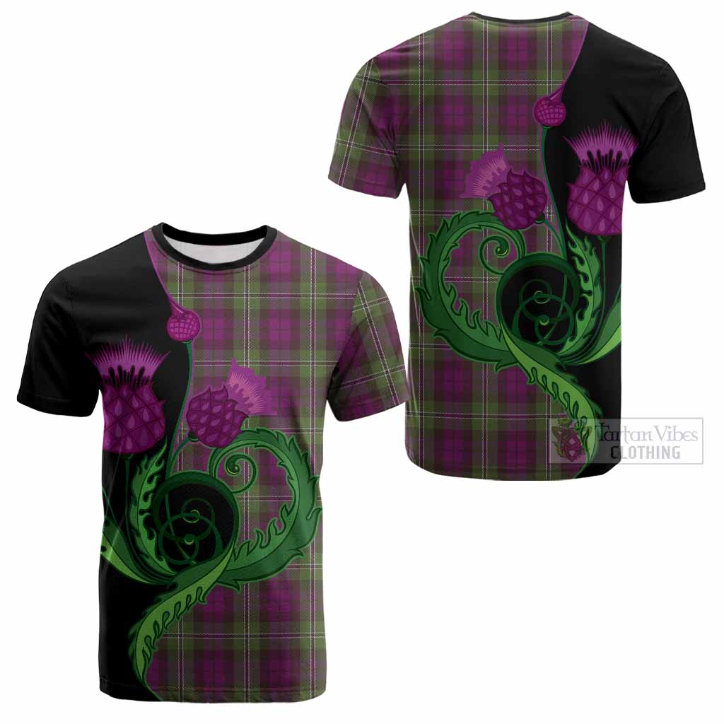 Wilson Tartan Cotton T-shirt Traditional Scottish Thistle