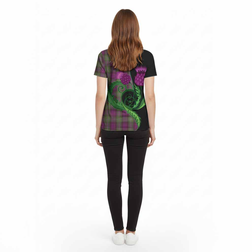 Wilson Tartan Cotton T-shirt Traditional Scottish Thistle