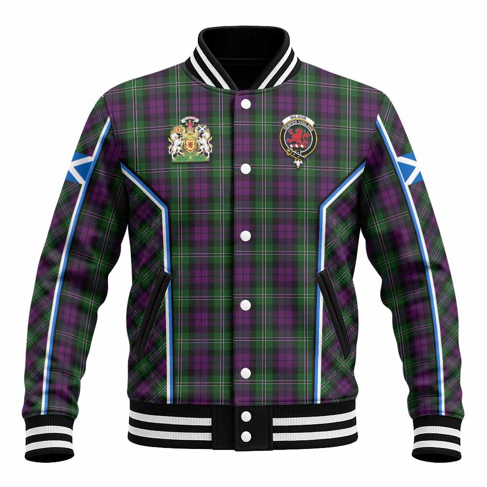 Wilson Tartan Crest Baseball Jacket Scotland Coat of Arm Flag Style - Tartan Vibes Clothing