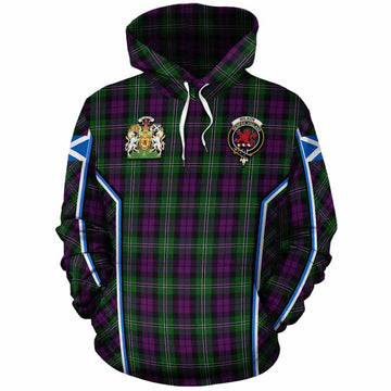 Wilson Tartan Crest Cotton Hoodie Scotland Coat of Arm Flag Style - Tartan Vibes Clothing