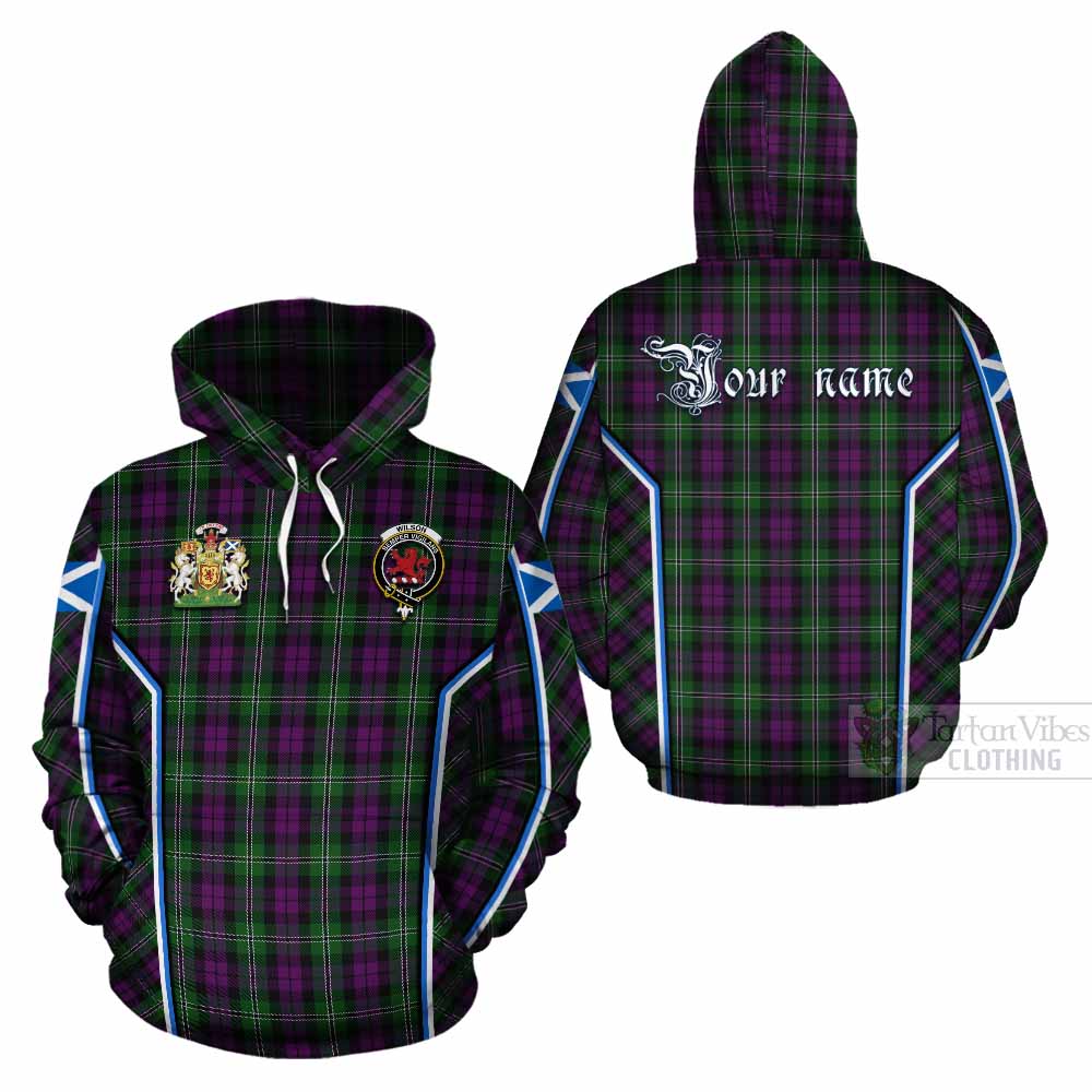 Wilson Tartan Crest Cotton Hoodie Scotland Coat of Arm Flag Style - Tartan Vibes Clothing