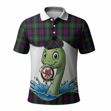Wilson Tartan Crest Cute Nessie Polo Shirt Scottish Loch Ness Monster