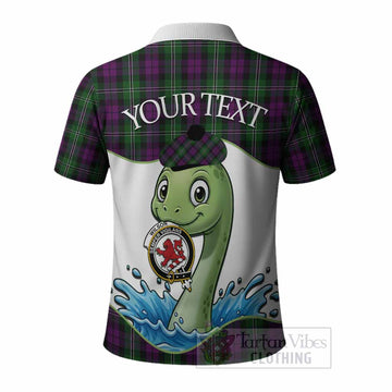 Wilson Tartan Crest Cute Nessie Polo Shirt Scottish Loch Ness Monster