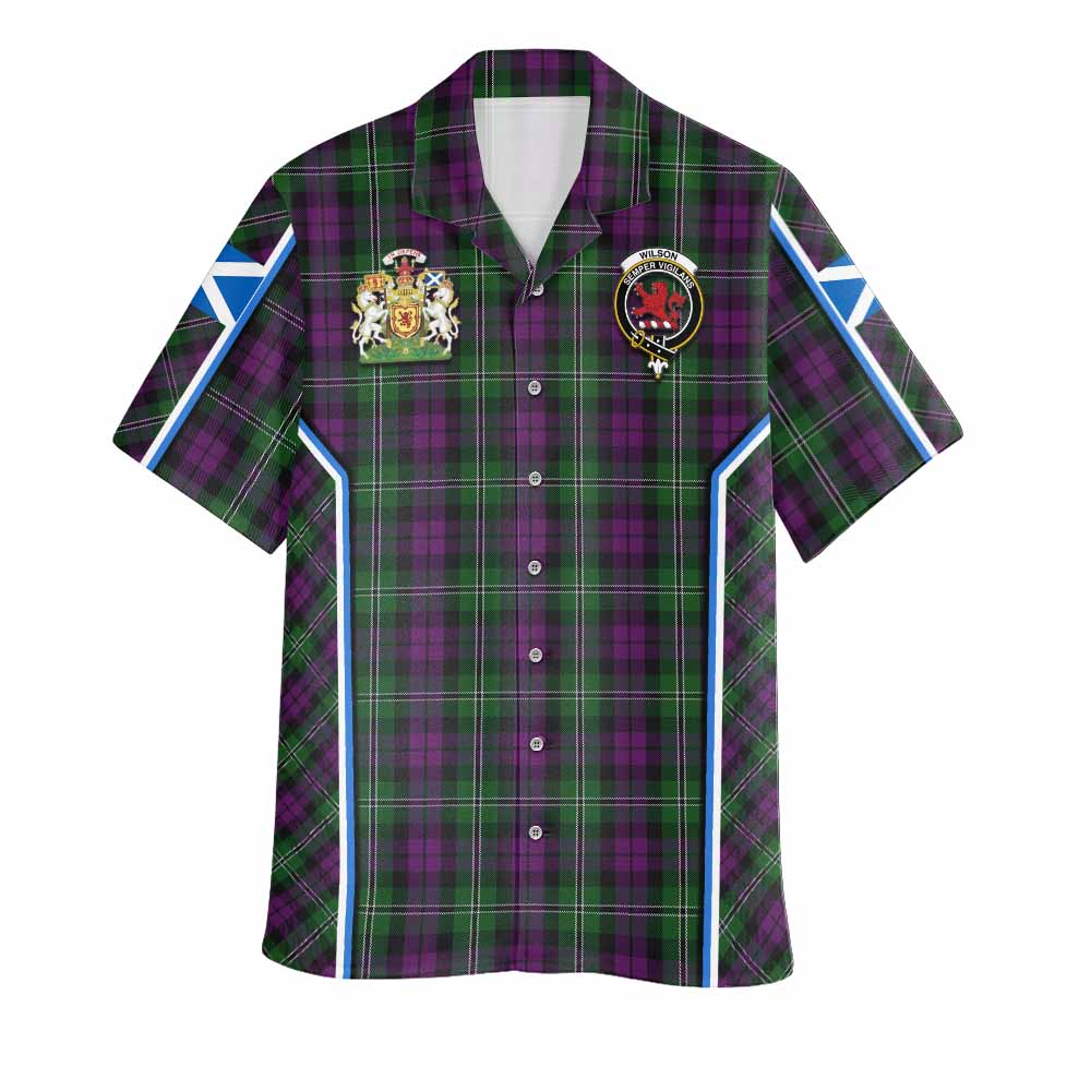 Wilson Tartan Crest Hawaiian Shirt Scotland Coat of Arm Flag Style - Tartan Vibes Clothing