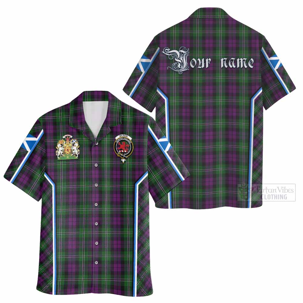 Wilson Tartan Crest Hawaiian Shirt Scotland Coat of Arm Flag Style - Tartan Vibes Clothing