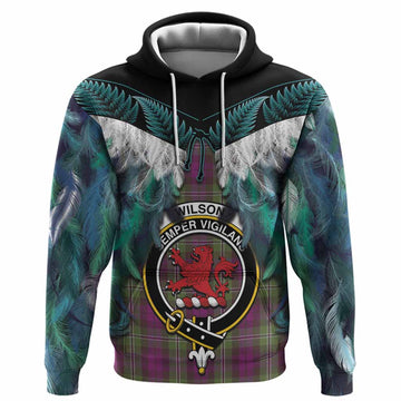 Wilson Tartan Crest Hoodie New Zealand Maori Korowai Cloak