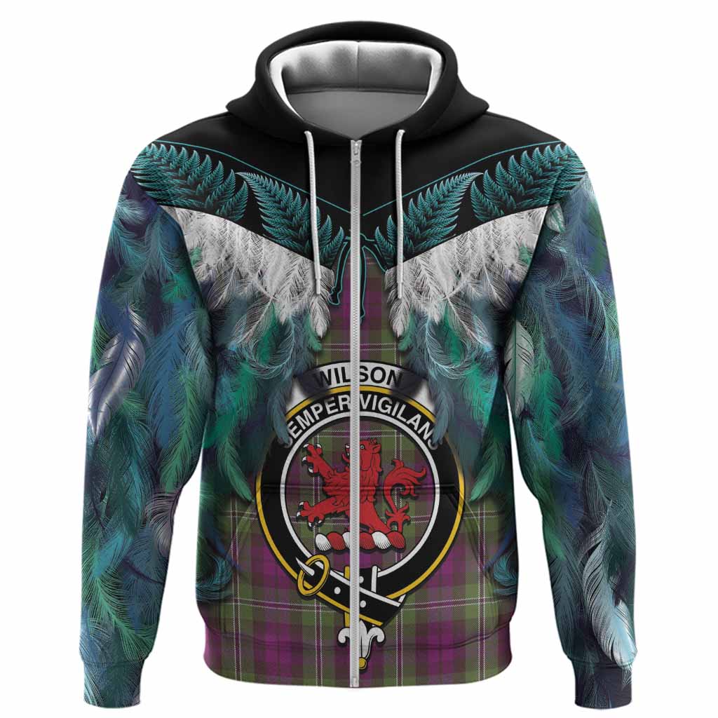 Wilson Tartan Crest Hoodie New Zealand Maori Korowai Cloak