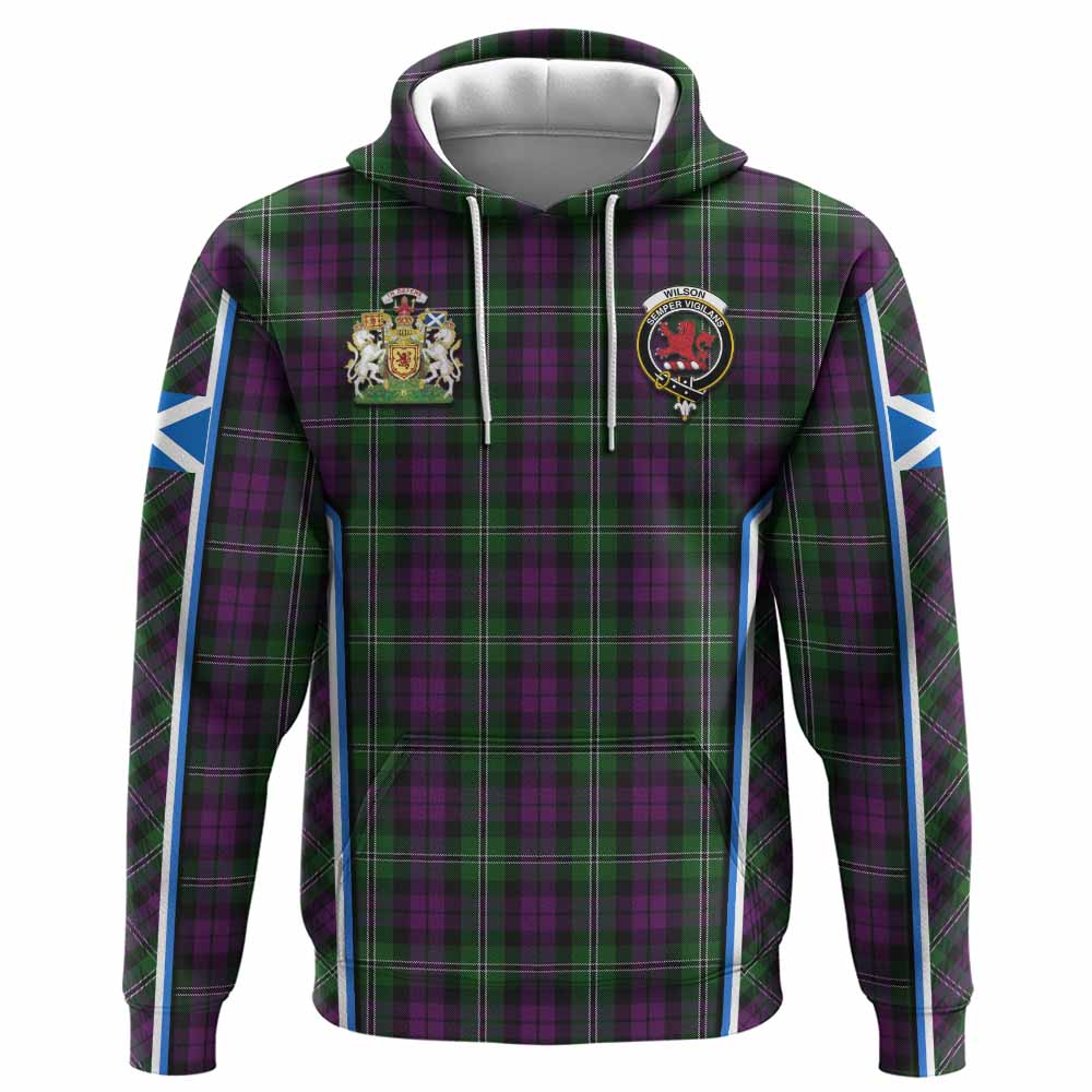 Wilson Tartan Crest Hoodie Scotland Coat of Arm Flag Style - Tartan Vibes Clothing