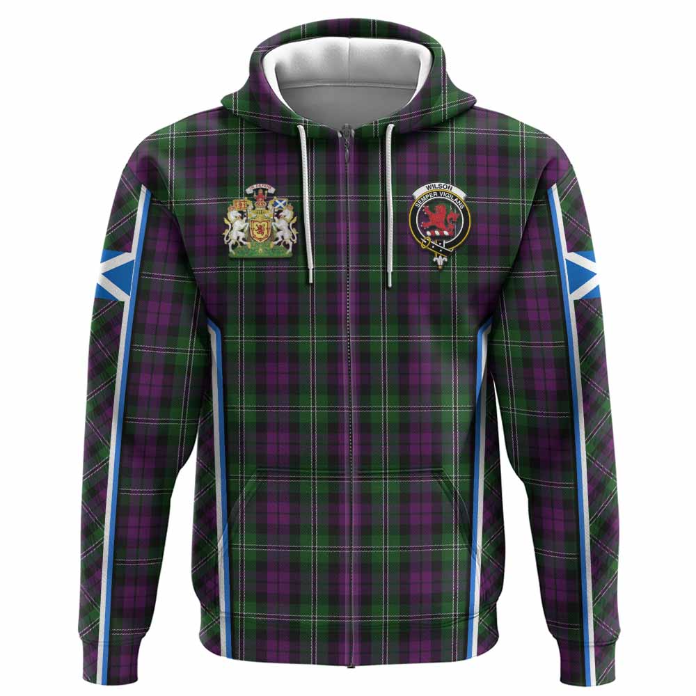 Wilson Tartan Crest Hoodie Scotland Coat of Arm Flag Style - Tartan Vibes Clothing