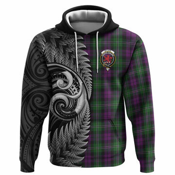 Wilson Tartan Crest Hoodie With New Zealand Silver Fern Maori Koru